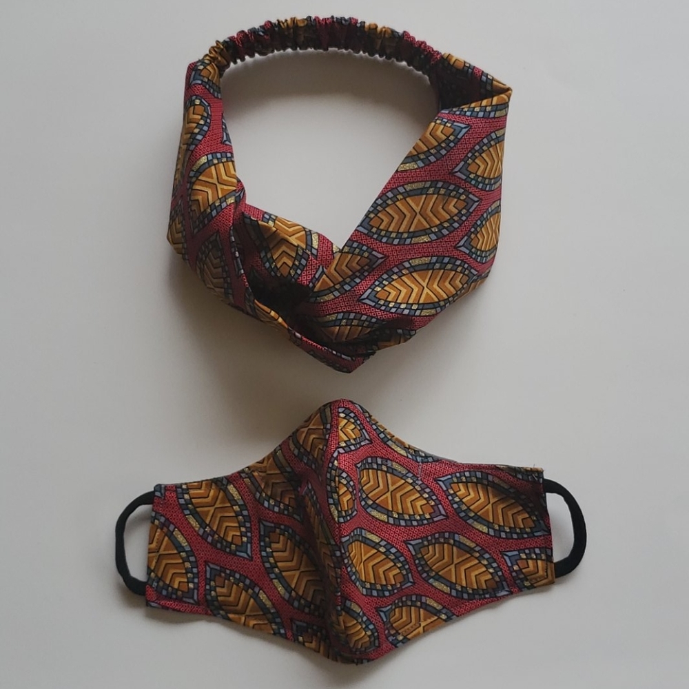 Turban Headband and Face Mask Set